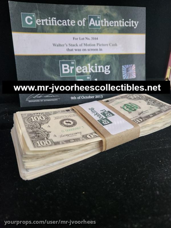 Breaking Bad Original Screen Used Walter White Handled Stack of Cash Movie Prop – Breaking Bad (2008) – image 1