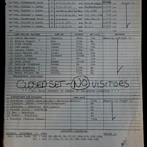 Dorothy Lamour's Personal Set Used Call Sheet – The Love Boat (1977)