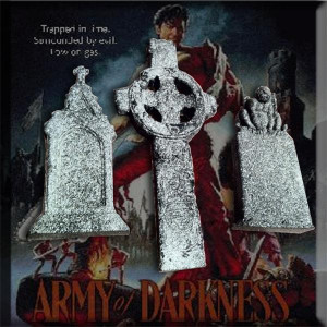 Three Screen Used Deadite Gravestones – Army of Darkness (1992)