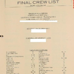 Crew List – Star Trek: Nemesis (2002)