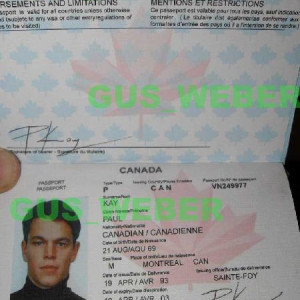 Jason Bourne`s Canadian passport. – The Bourne Identity (2002)