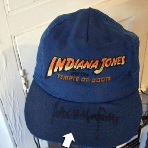 Cast and Crew Cap A, autographed by Harrison Ford – Indiana Jones and the Temple of Doom (1984)