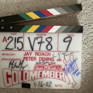 "Austin Powers: Goldmember" cast signed Original Production used Film Clapper Board – Austin Powers in Goldmember (2002)