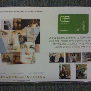 Prop Business Card used by Jude Law as Will Francis – Breaking and Entering (2006)