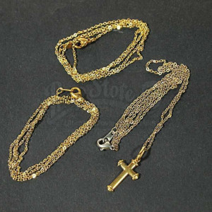 John & Lena Basilone's (Jon Seda & Annie Parisse) Gold Cross & Necklace – The Pacific (2010)