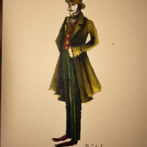 "Bill-the-Butcher” (Daniel Day Lewis) Sandy Powell Production Costume Design Drawing – Gangs of New York (2002)