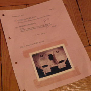 Shooting script  final page reproduction – Alien (1979)