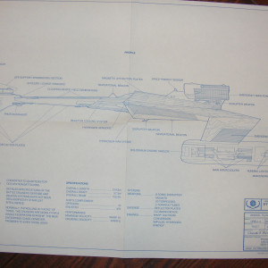TMP Klingon D7 Battlecruiser Outboard Profile Blueprint – Star Wars: Episode IV - A New Hope (1977)
