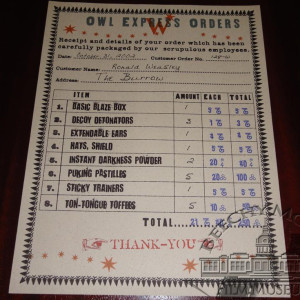 Weasleys' Wizard Wheezes OWL Express Order Form - Rons Order.. – Harry Potter and the Half-Blood Prince (2009)
