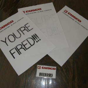 Cusco " You're Fired " Pages+ ID card – Back to the Future Part II (1989)