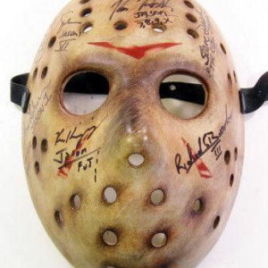 Autographed Hockey mask by the actors who played Jason Voorhees – Friday the 13th (2009)