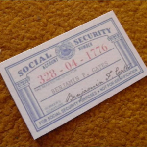 Benjamin Gates Social Security card replica – National Treasure (2004)