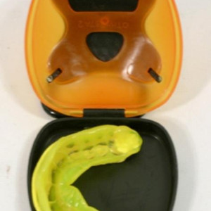 Jas Mouth Guard  Direct from the set, this is Jas mouth protector with Shock Doctor plastic case. – Warrior (2011)