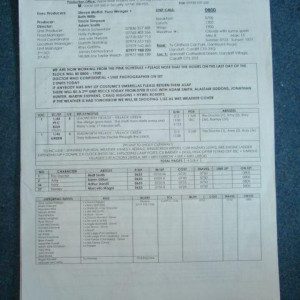 Call Sheet Series 11.1 Block 3/Day 11 – Doctor Who (2005)