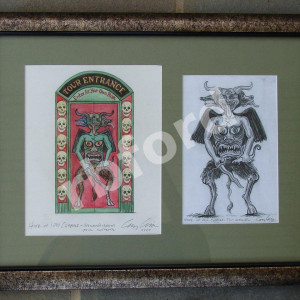 Original Color Illustration for Spauldings Murder Ride Tour Entrance – House of 1000 Corpses (2003)