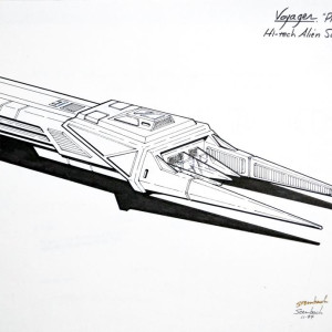 Miscellaneous "Phage" Vidiian Weapon Semi-ORIGINAL Sketch – Star Trek: Voyager (1995)