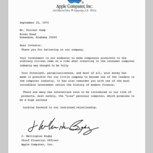 Apple Investment Letter – Forrest Gump (1994)