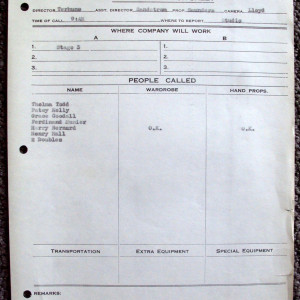 Hal Roach Studios Production Sheet – Top Flat (1935)
