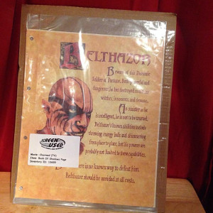 Belthazor page in the "Book of Shadows" – Charmed (1998)