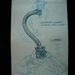 Accordion neck concept artwork – Inspector Gadget (1999)