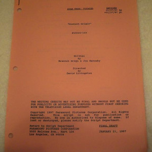 'Distant Origin' - Pink Revision Pages Set for Final Draft Script – Star Trek: Voyager (1995)