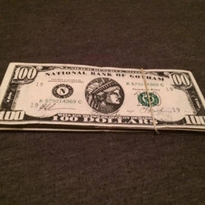 Stack of Nationa Bank of Gotham 100 Bills