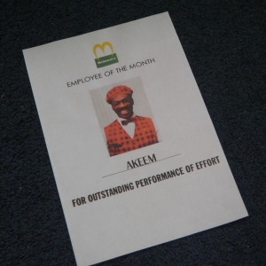 Employee of the Month Certificate – Coming to America (1988)