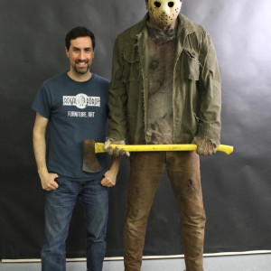Hero Complete Jason Vorhees Costume, Hockey and Axe Display – Never Hike Alone (2017)