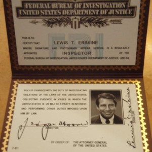 Inspector Erskine's FBI credentials – The F.B.I. (1965)