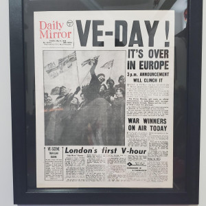 VE-DAY Newspaper. – Captain America: The First Avenger (2011)
