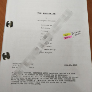 Production Used SFX Script – The Wolverine (2013)