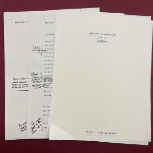 Prop “Memories De Lansquenet Tomes III” manuscript in French – Chocolat (2000)
