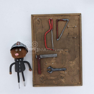 Hedy's mine tool wall holder and background miner – Air Strike (2018)