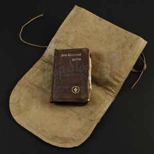 Eugene Sledge's (Joseph Mazzello) Okinawa Pocket Bible and Japanese pouch – The Pacific (2010)