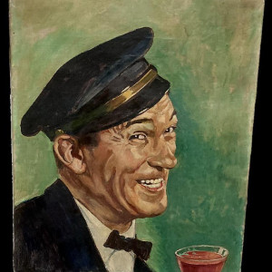Original painting of Victor McLaglen – Hot for Paris (1929)