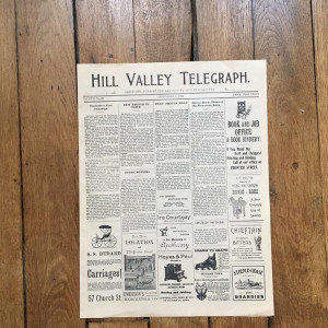 Original Production Made Hill Valley Telegraph Newspaper – Back to the Future Part III (1990)