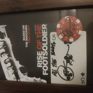 Card and poker chip signed by the real Carlton Leach – Rise of the Footsoldier (2007)