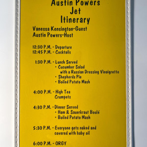 Austin Powers' Jet Itinerary – Austin Powers: International Man of Mystery (1997)