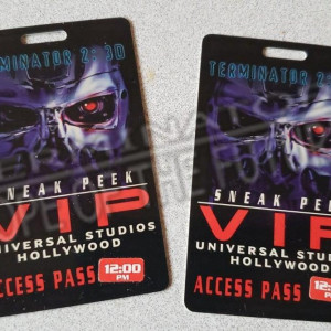 1999 Terminator 2: 3D Limited VIP Passes Universal Studios – T2 3-D: Battle Across Time (1996)