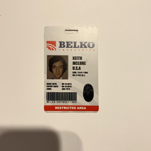 Screen used Badge – The Belko Experiment (2016)