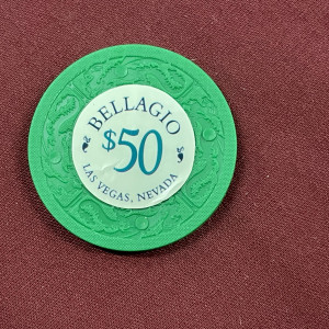 Prop $50 Bellagio Casino chip used in “Oceans Eleven” – Ocean's Eleven (2001)