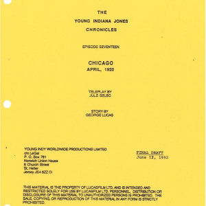 Chicago, April 1920 Script – The Young Indiana Jones Chronicles (1992)
