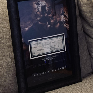 Bruce Waynes prop cheque display – Batman Begins (2005)