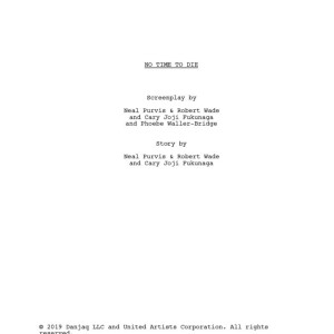 Unknown Draft Script – No Time to Die (2021)