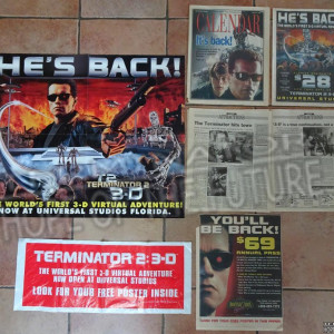 Terminator 2 3D opening newspapers and poster Universal Studios Florida – T2 3-D: Battle Across Time (1996)