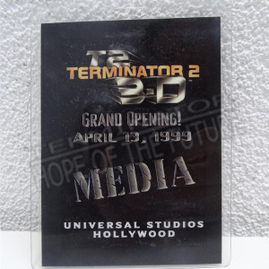 Terminator 2 3D grand opening media badge Universal Studios Hollywood – T2 3-D: Battle Across Time (1996)