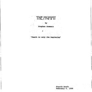 4th Draft Script Dated 02/06/98 – The Mummy (1999)