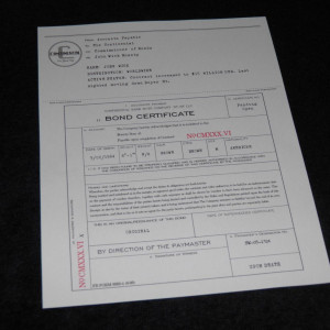 John Wick Bond Certificate – John Wick (2014)