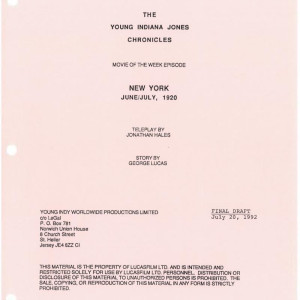 New York, June/July 1920 Script – The Young Indiana Jones Chronicles (1992)