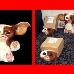 Hero screen matched Gizmo puppet and faces from Gremlins 2